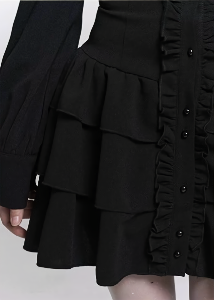 SILENT RUFFLE TIERED DRESS / LG1496