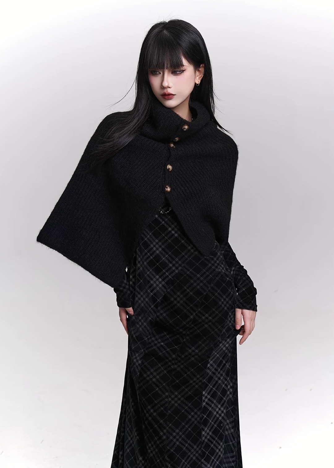 ASYMMETRY KNIT PONCHO / LG1473