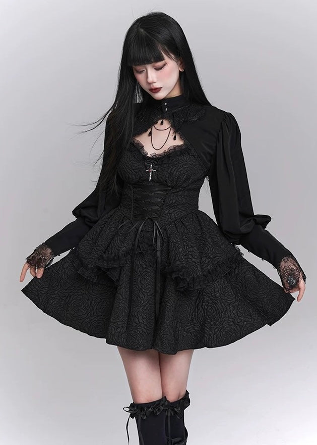 dark gothic mini dress / LG1222_e4r 