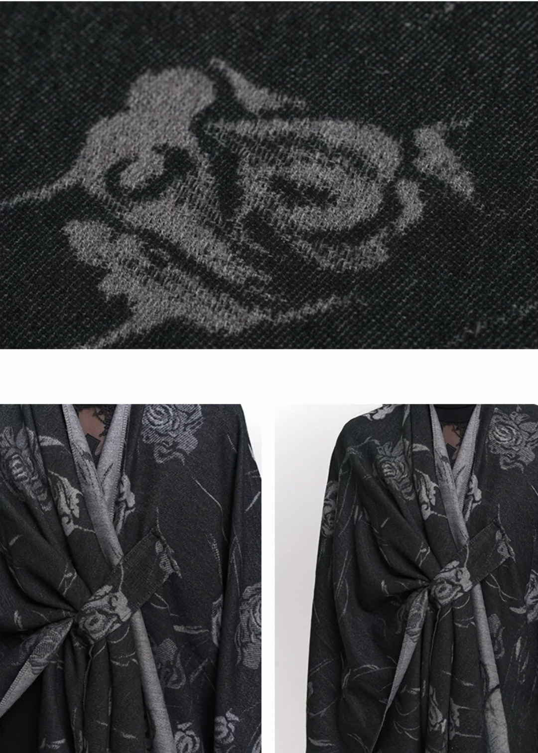 ROSE SHADOW JACQUARD SHAWL / A1140