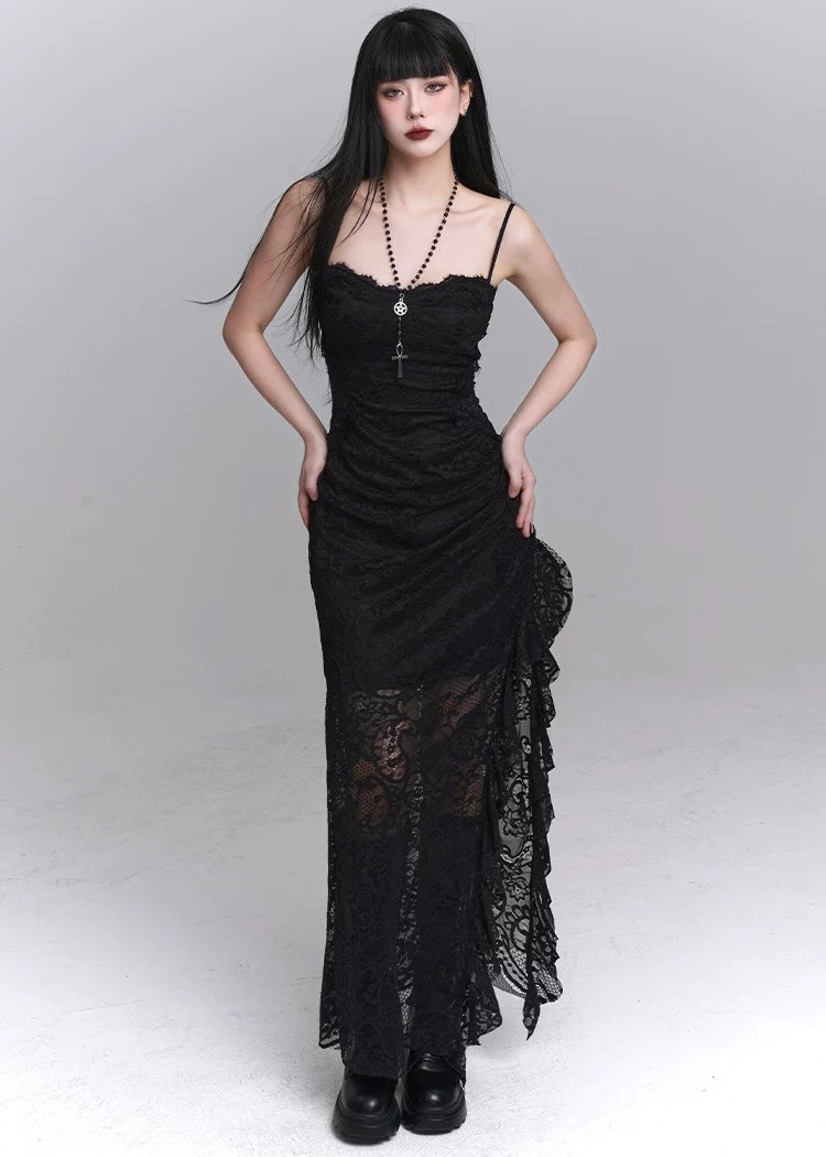 black lace suspender dress / LG1241