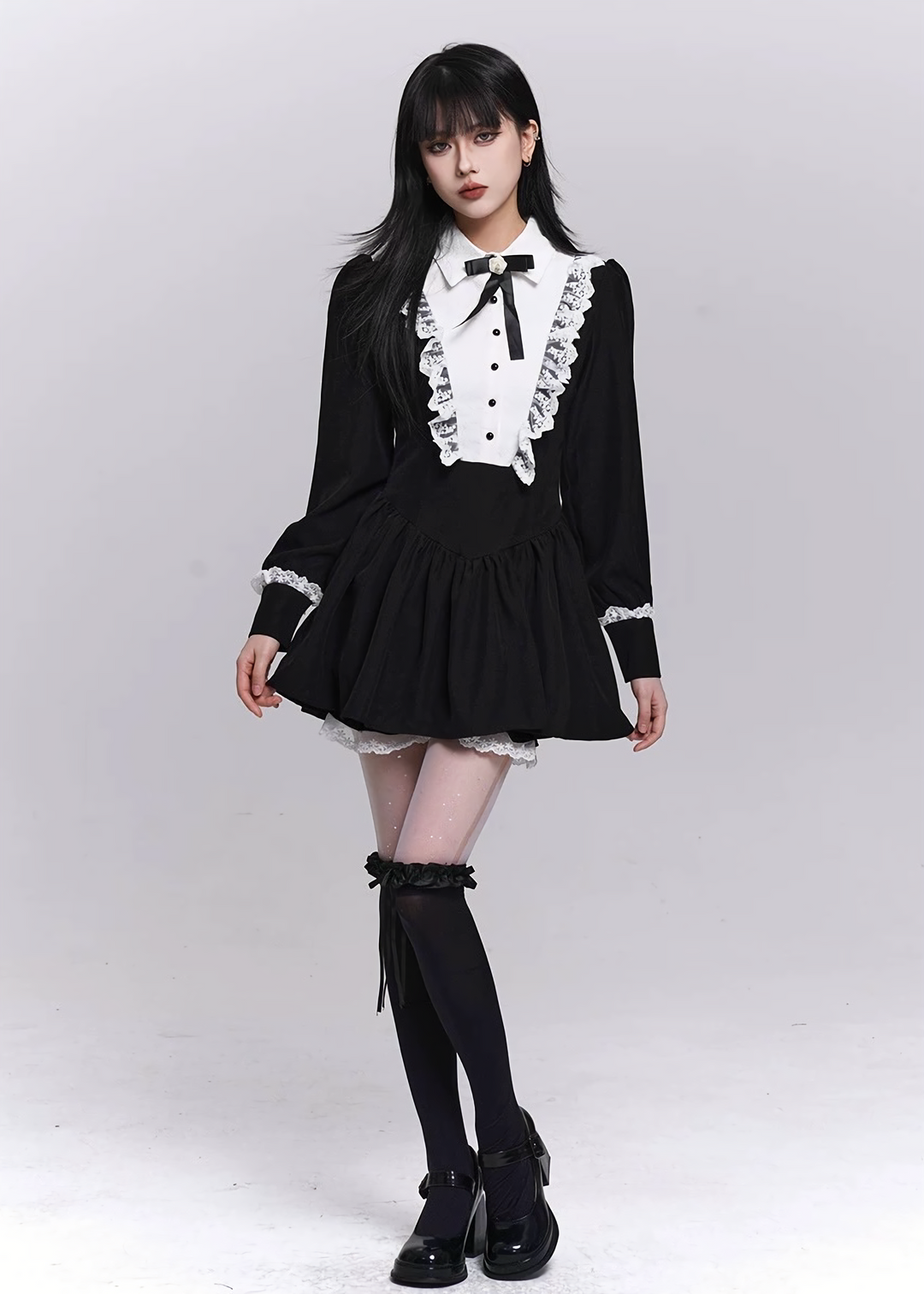 NOCTURNE LACE COLLAR TWO-PIECE SET / LG1503