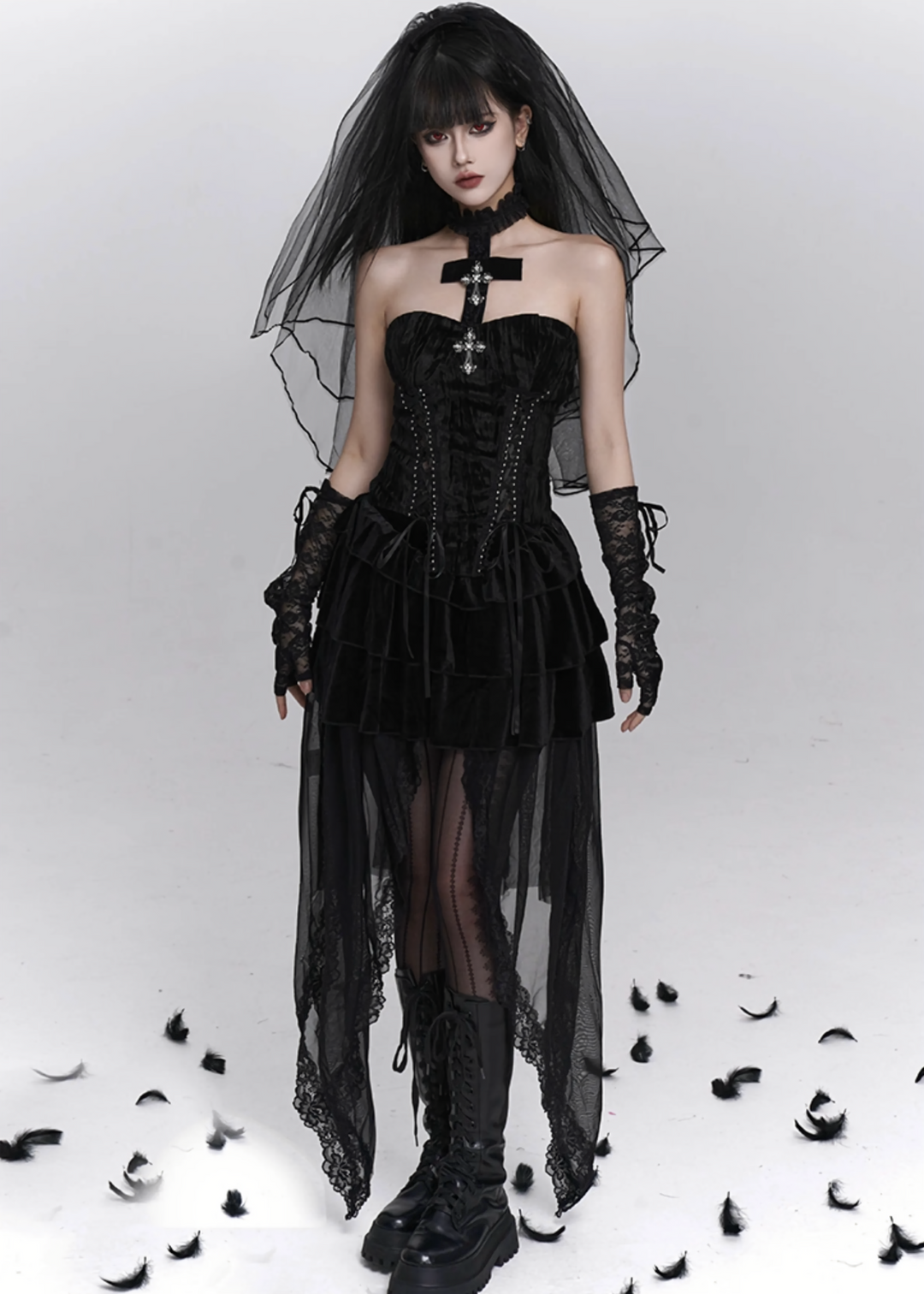 Midnight Cathedral Ensemble (Cardigan / Bustier / Skirt) / LG1406