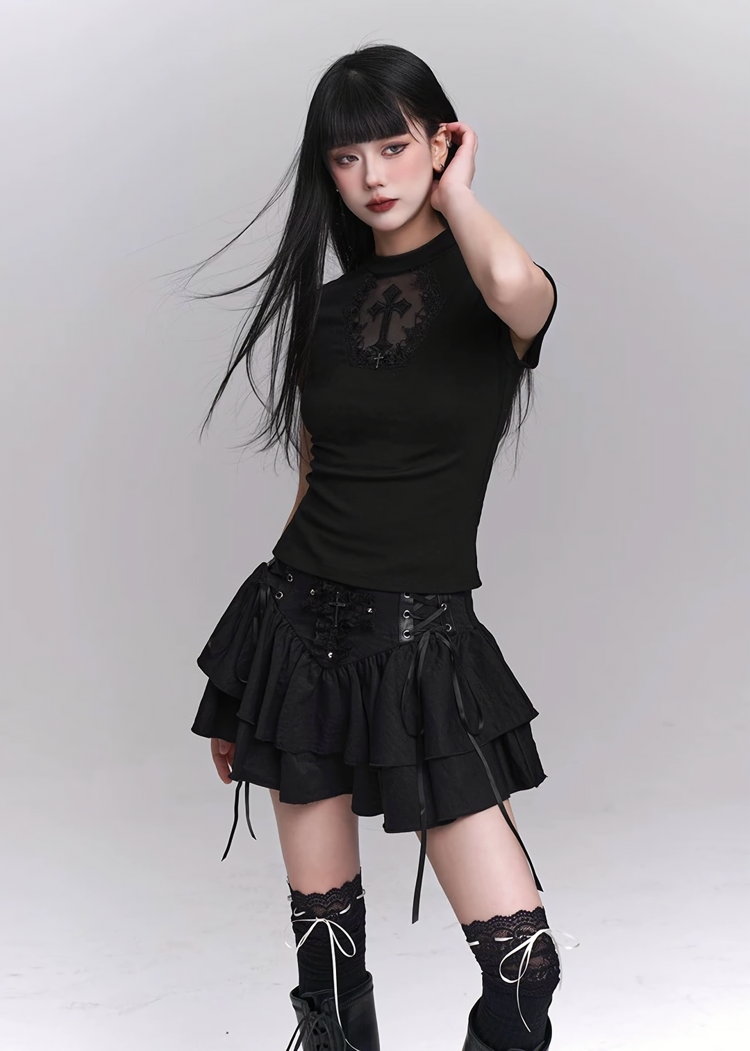 GOTHIC CROSS MINI SKIRT SET