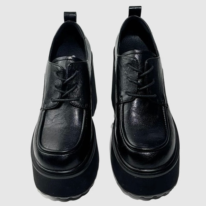 LACE-UP PLATFORM HEEL SHOES / V1164