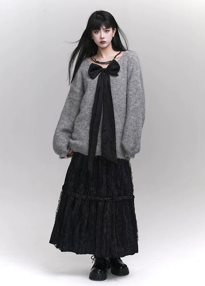 2 way ribbon oversize pullover / LG1182