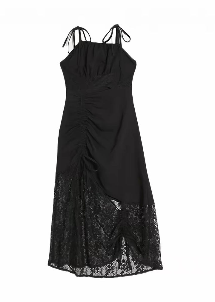 GOTHIC ASYMMETRIC LACE MIDI DRESS / LG1655