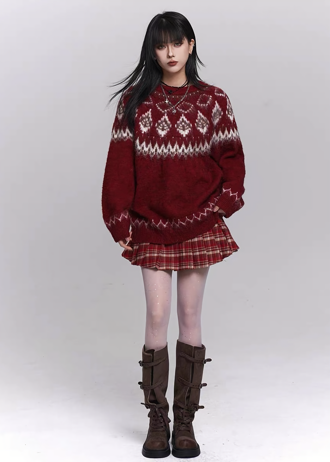NORDIC FUZZY KNIT SWEATER / LG1481