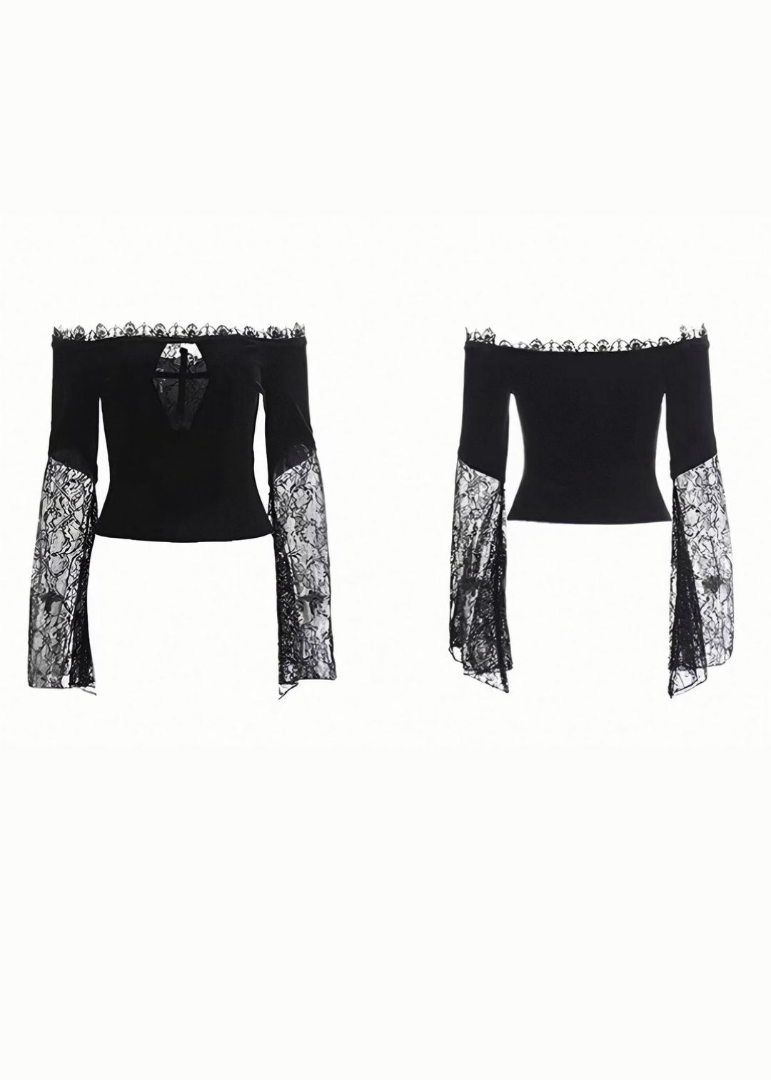 OFF SHOULDER LACE TOP &amp; CROSS MERMAID SKIRT / LG1712