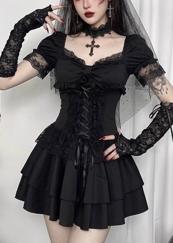 GOTHIC CORSET LACE MINI DRESS / LG1558