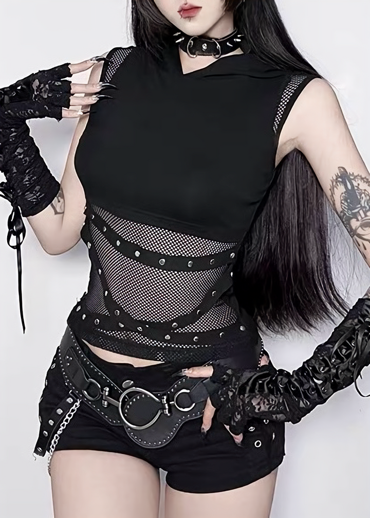 MESH HOODED TOP / LG1639