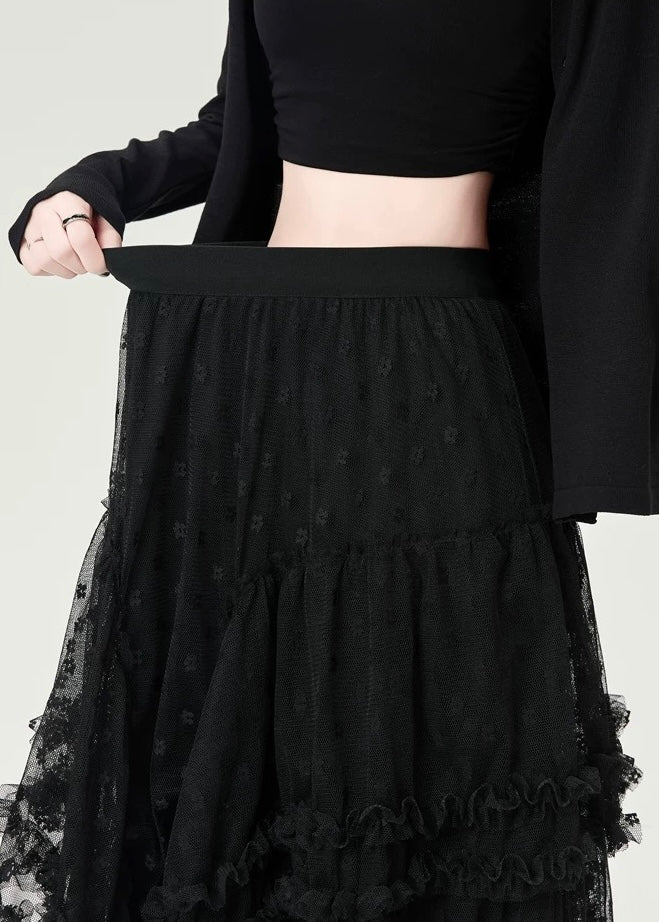 LACE LAYERED TULLE SKIRT / LG1103