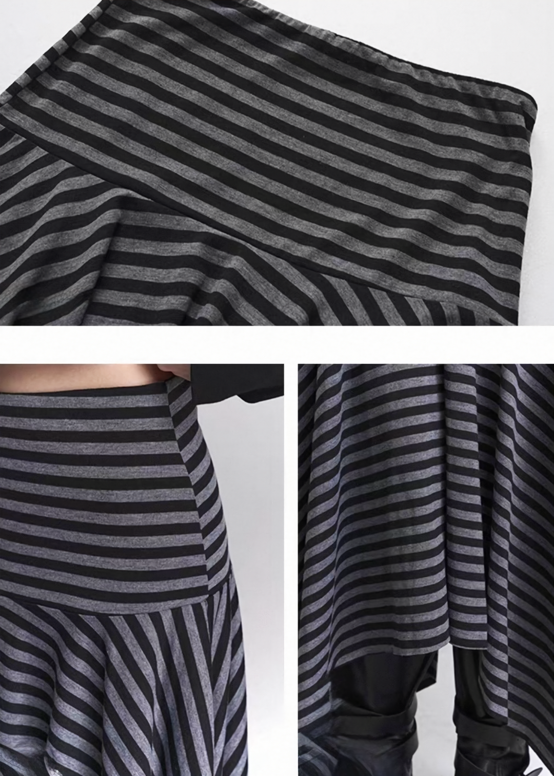SHADOW STRIPE ASYMMETRY SKIRT / LG1445