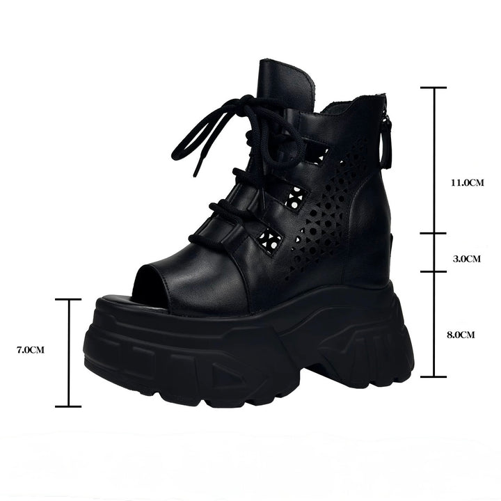 LACE-UP PLATFORM SANDALS / V1170