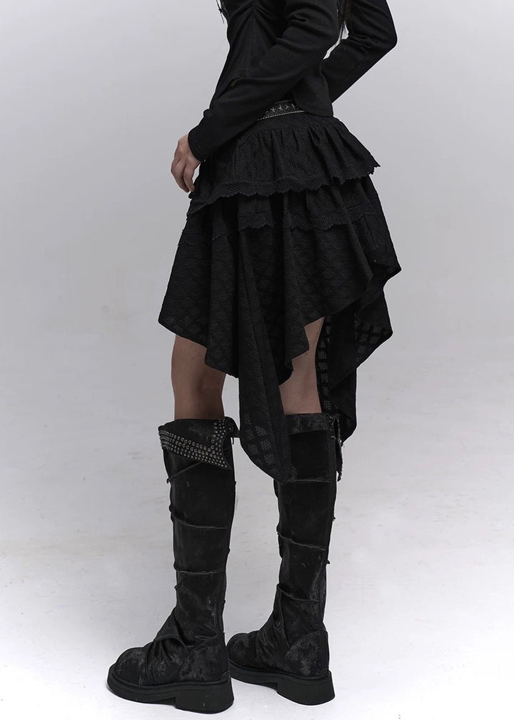 Shadow Shirring Ribbon Skirt / lg1361_e4r
