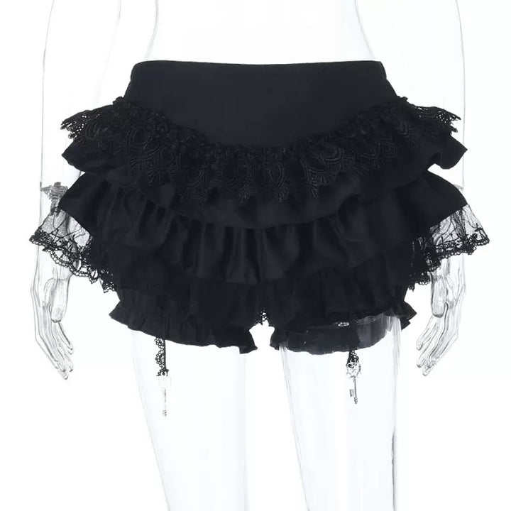 Gothic Lace Camisole &amp;amp; Frill Skirt Set + Flare Sleeve Cardigan / LG1404