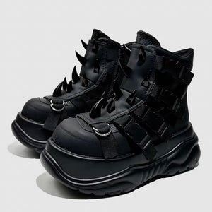 DARK Horn Strap Platform Boots / V1178