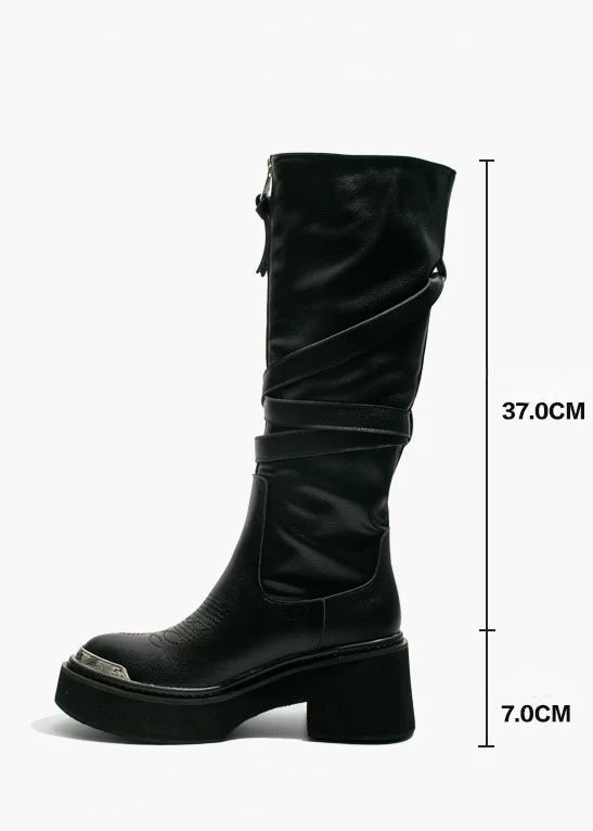 Rivet heavy metal high boots / v1111