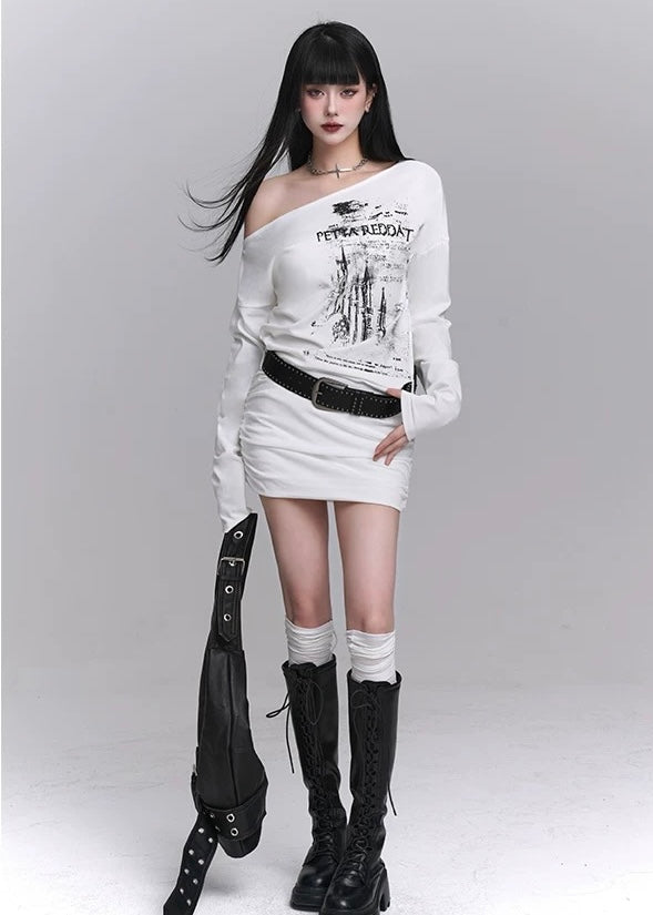 slim fit one shoulder dress / LG1215 