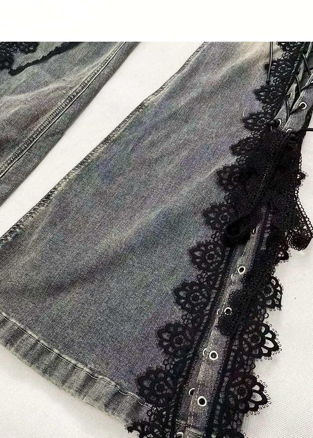 LACE-UP LACE FLARE DENIM / LG1482