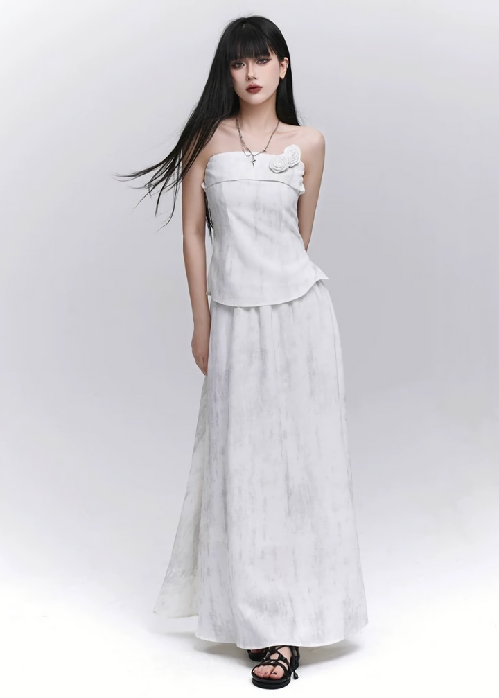 Layered tube top and long skirt / LG1289 