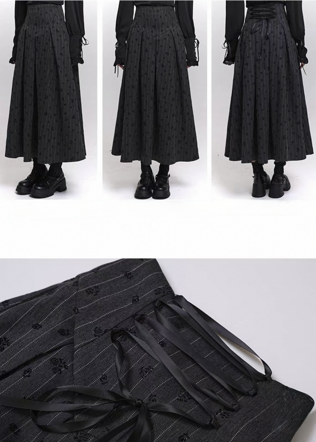 REQUIEM CORSET A-LINE MIDI SKIRT / LG1466