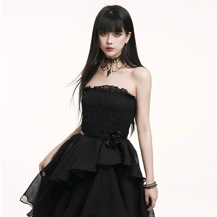 Black Lace Chain Gothic Choker / a1113_e4r