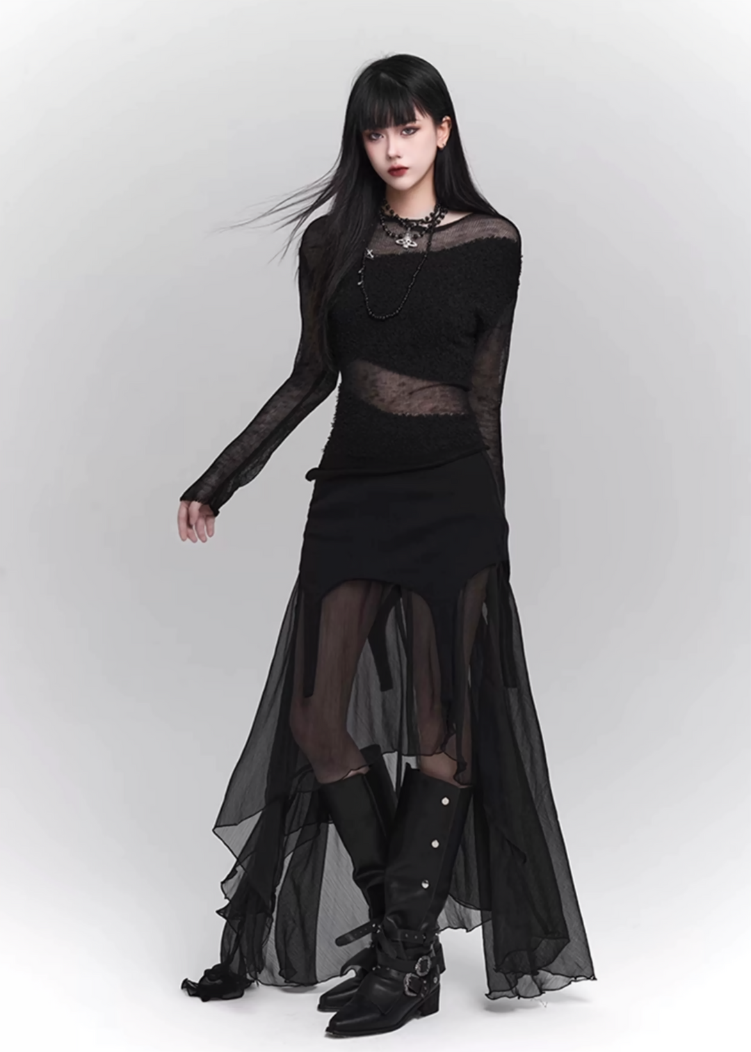 See-through black dress setup/lg1145 