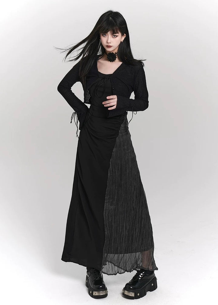 SHADOW CROSS SHORT CARDIGAN/ LG1428_e4r