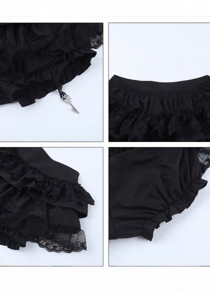 Gothic Lace Camisole &amp;amp; Frill Skirt Set + Flare Sleeve Cardigan / LG1404