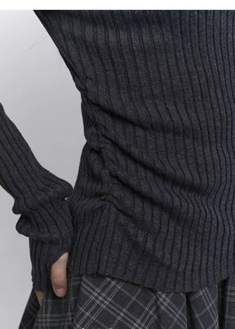 Ribbed Off-Shoulder Knit Set / lg1356_e4r