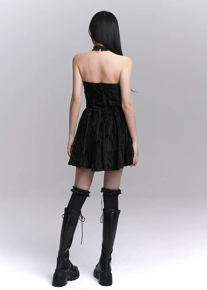 gothic frill velvet dress / LG1217 