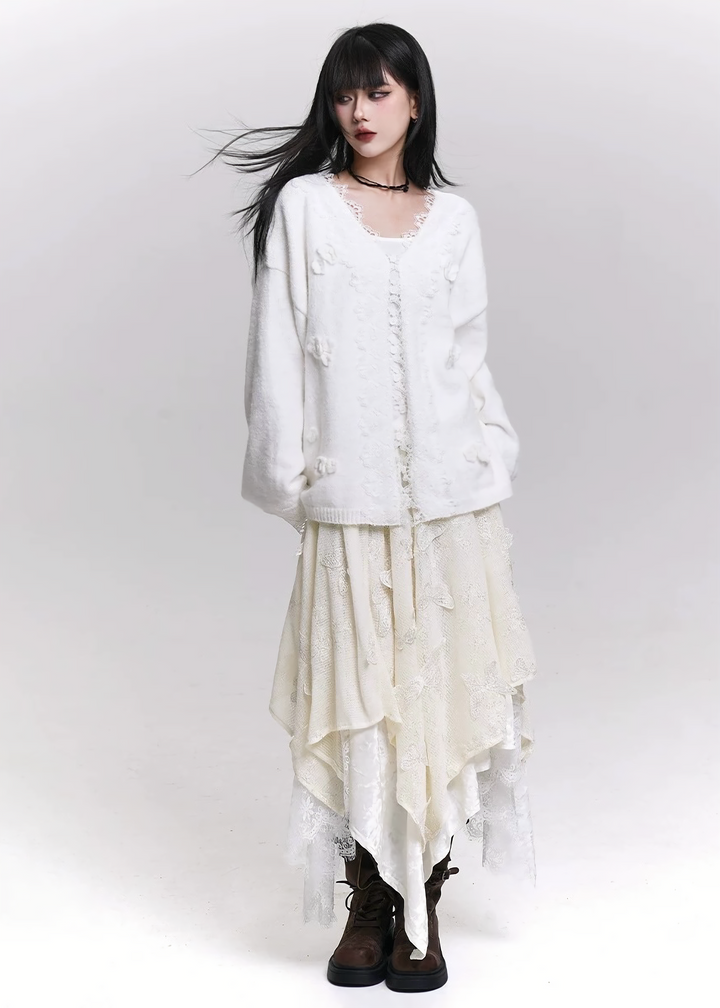 FLORAL LACE SOFT CARDIGAN/LG1456