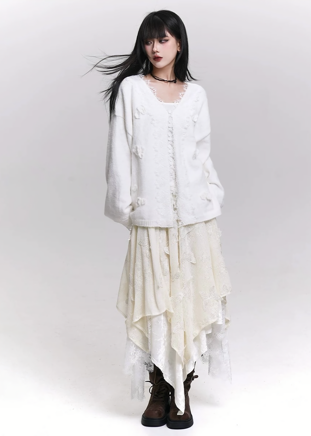 FLORAL LACE SOFT CARDIGAN / LG1456