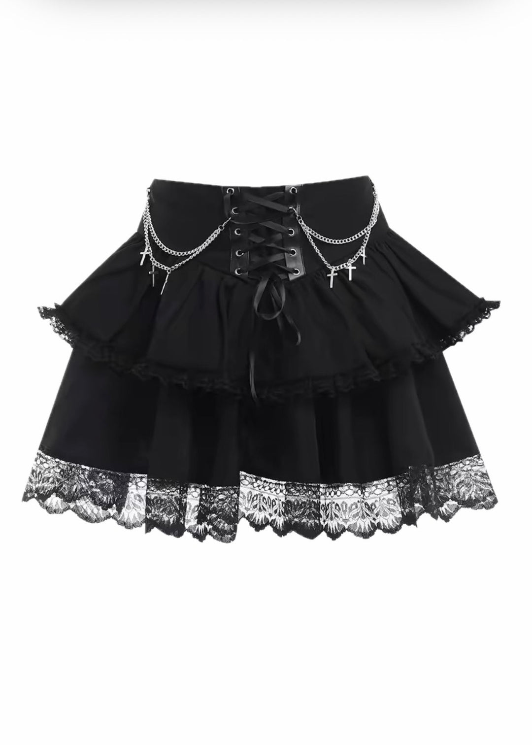 GOTHIC FRILL LAYERED SKIRT / LG1569