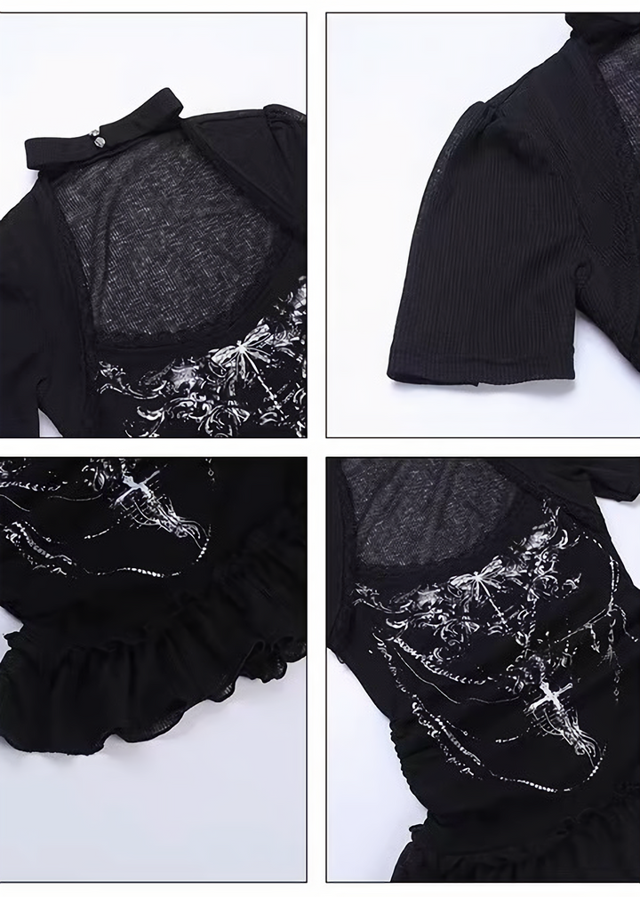 GOTHIC LACE FRILL TOP / LG1637