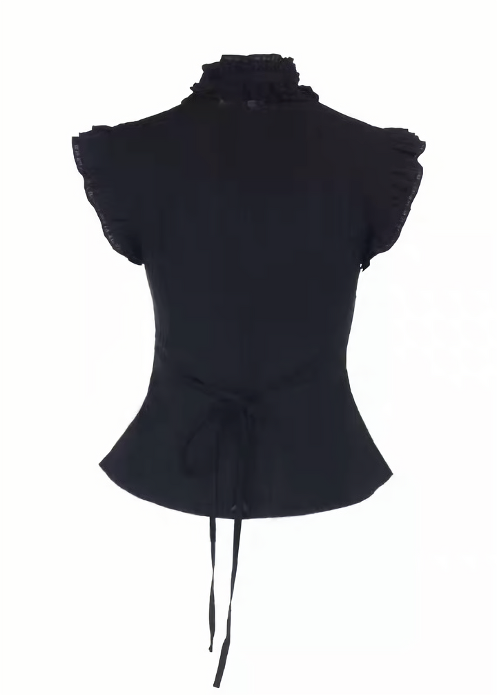 GOTHIC RUFFLE PEPLUM TOPS / LG1666
