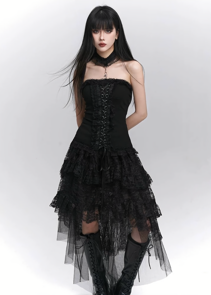 Dark lace corset top / LG1278