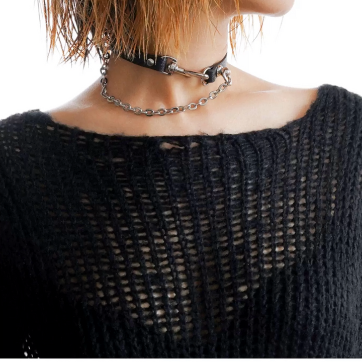 rock punk metal chain choker/a1105