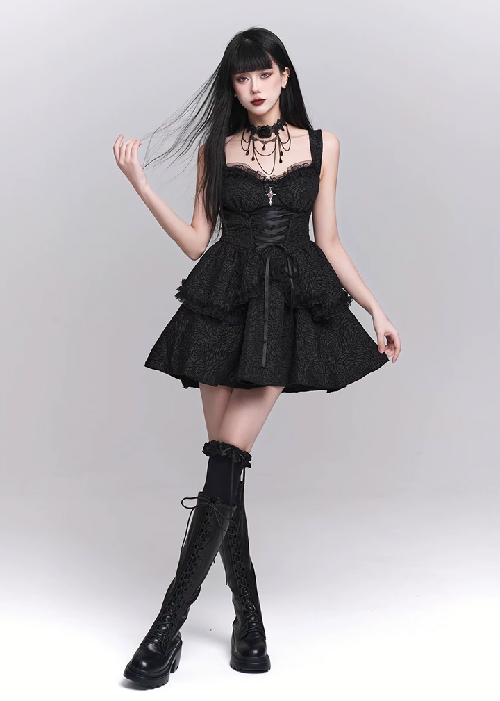 Classic Gothic Mini Dress Set