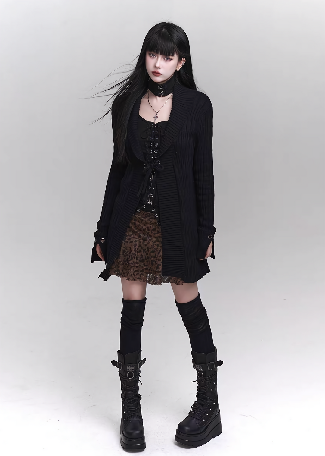 【당일 배송】black knit cardigan jacket / LG1159