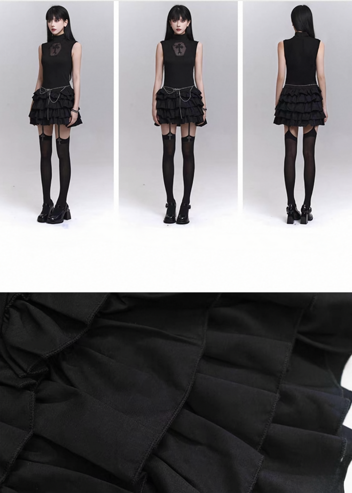 Gothic frill mini dress / LG1286
