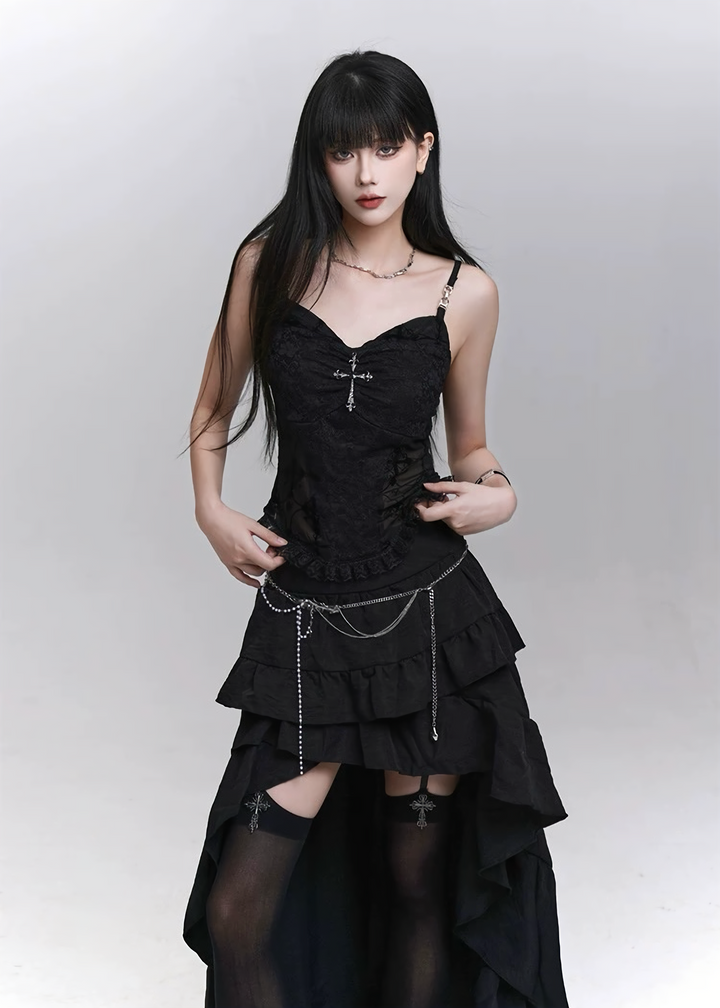 Cross lace camisole top / LG1299