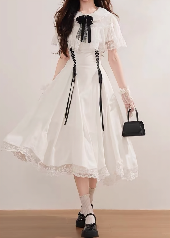 CLASSICAL LACE CAPE DRESS / LG1624