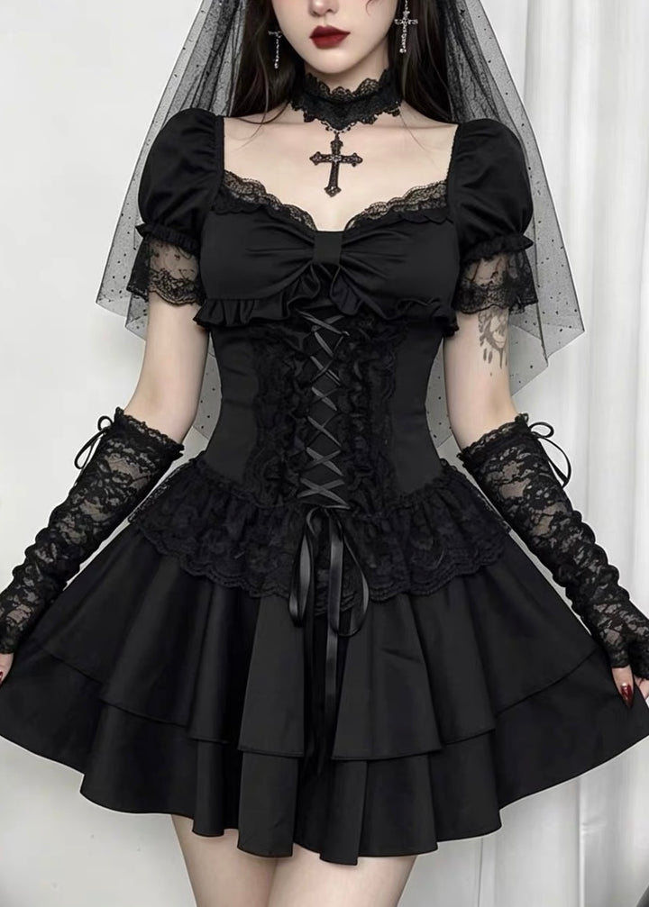 GOTHIC CORSET LACE MINI DRESS / LG1558
