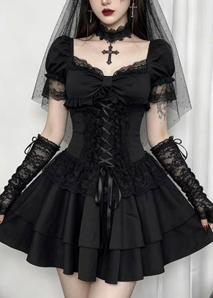GOTHIC CORSET LACE MINI DRESS / LG1558