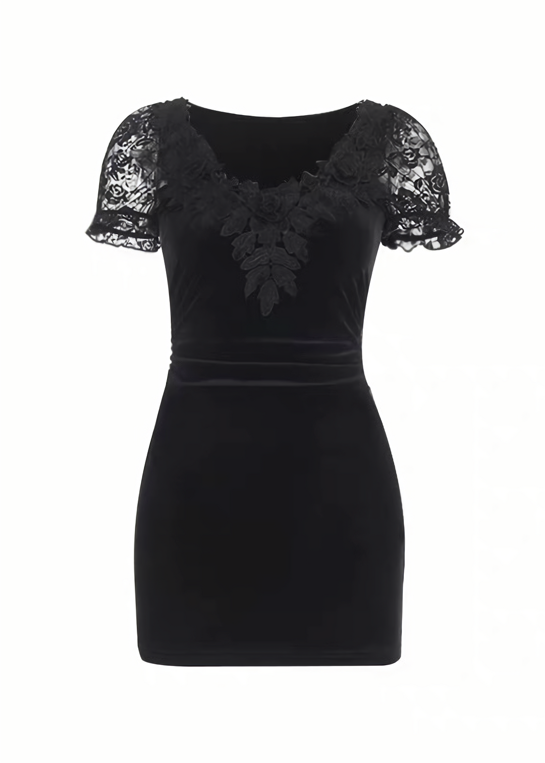 GOTHIC LACE VELVET MINI ONEPIECE / LG1674