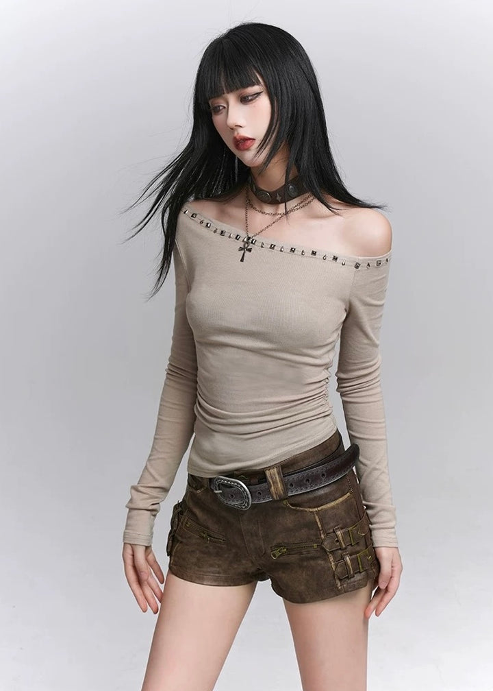 Dark Rebel Buckle Shorts / lg1343