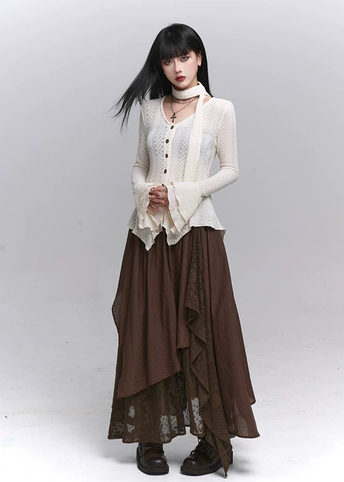 Dual Layer Lace Skirt/lg1349 