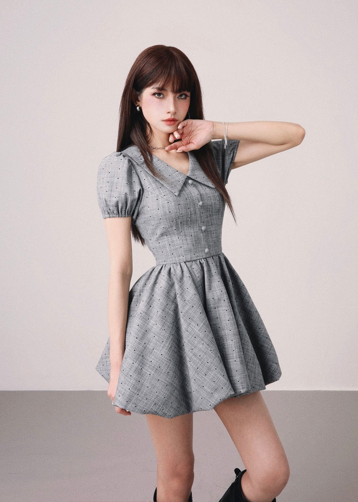 French balloon girly mini dress / mu1123